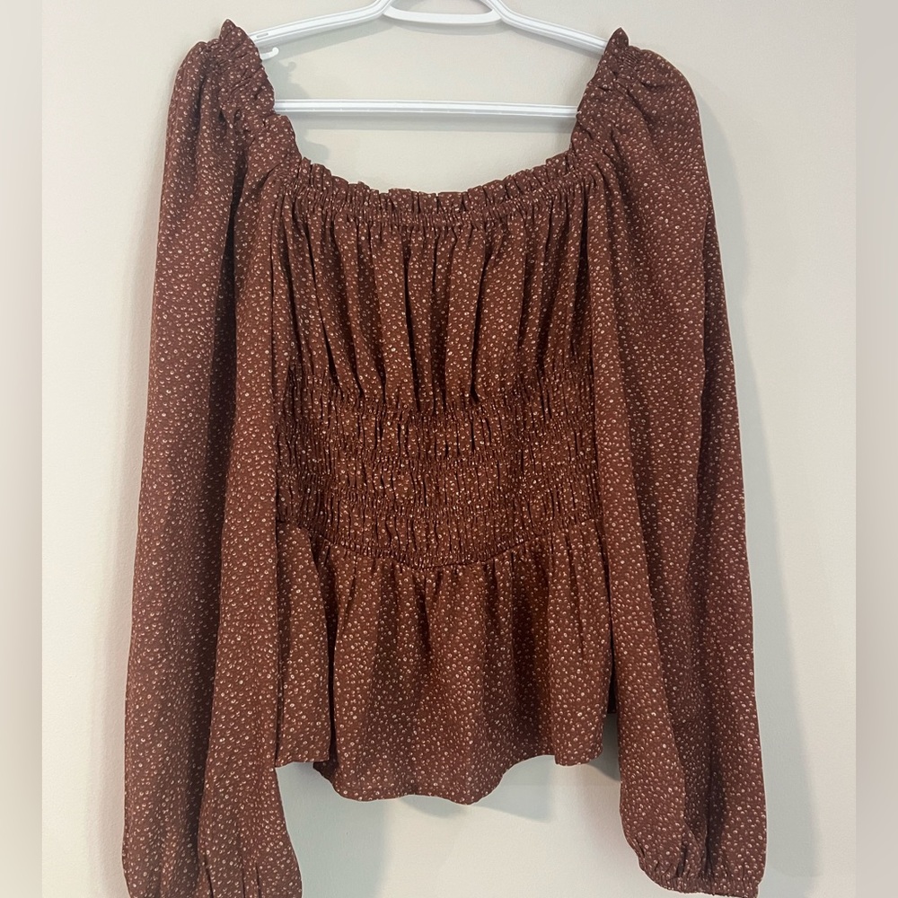 Sinched waist peplum blouse
